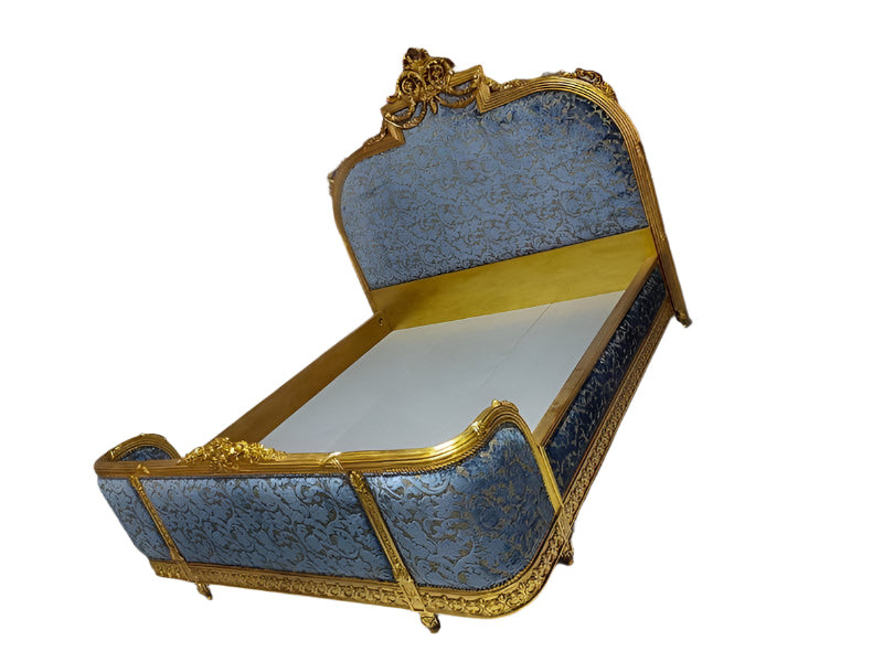 Louis French Style King Carved Gold Leaf Bed, Cocolea, , ,