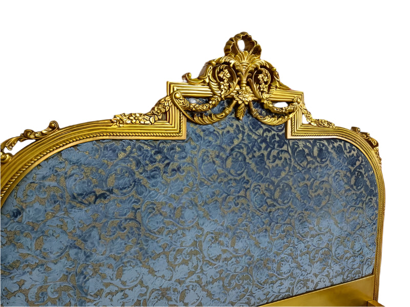 Louis French Style King Carved Gold Leaf Bed, Cocolea, , ,