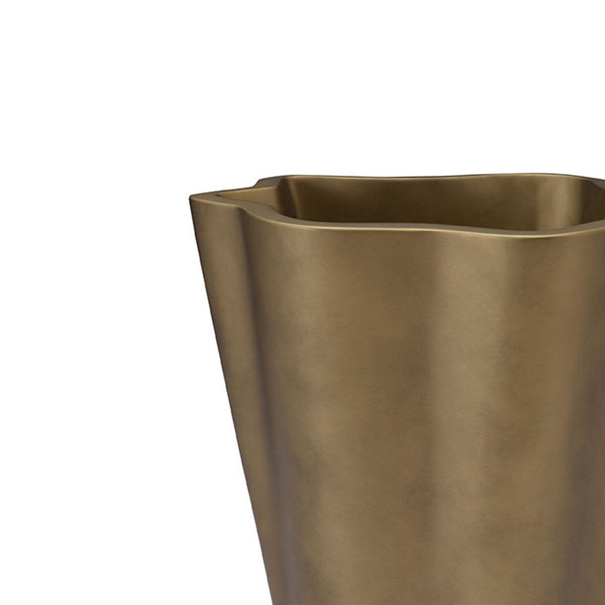 Maison Debrah Leryn sculptural floor planter in a vintage brass finish — view 3