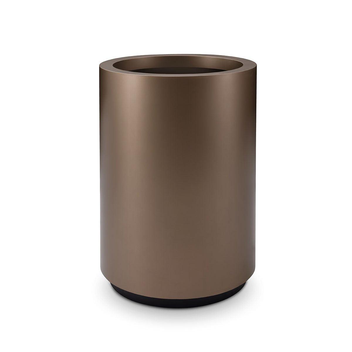 Maison Debrah Zivar brass metallic planter with matte black interior and base
