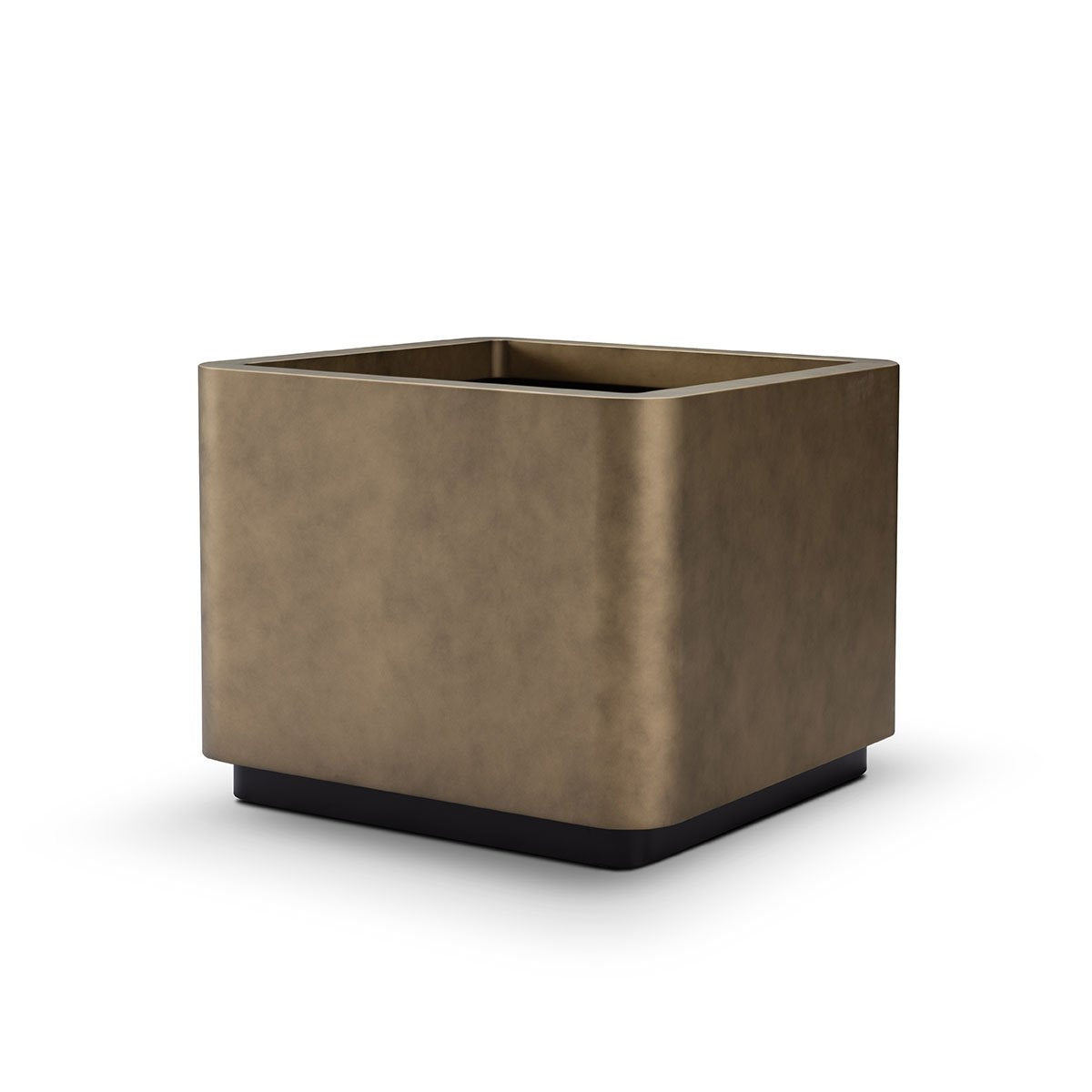 Maison Debrah Zivar brass metallic planter with matte black interior and base — view 6