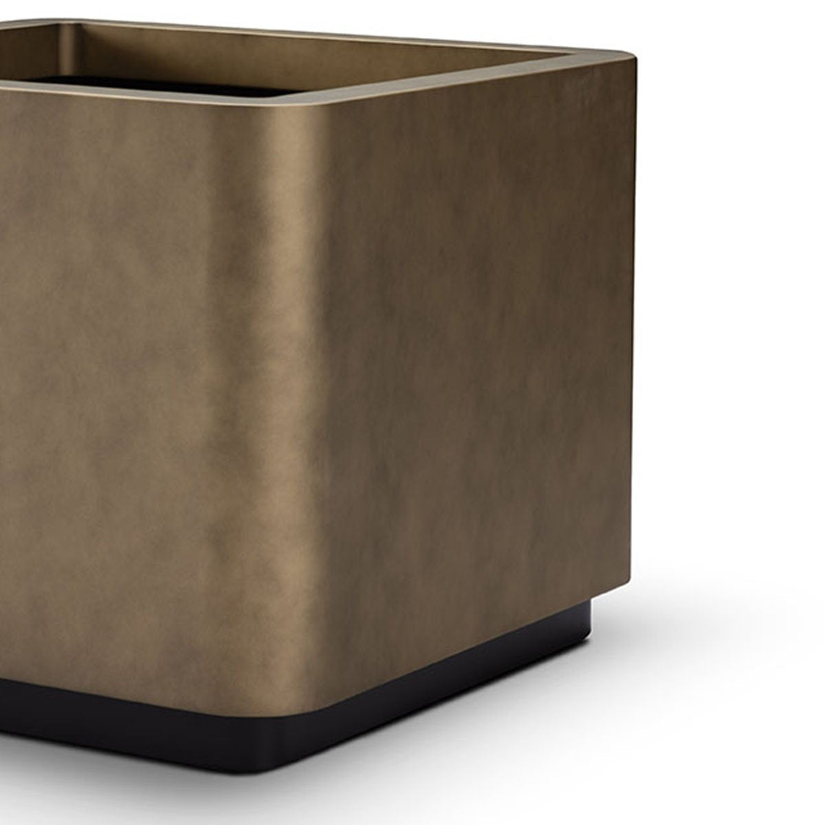 Maison Debrah Zivar brass metallic planter with matte black interior and base — view 8