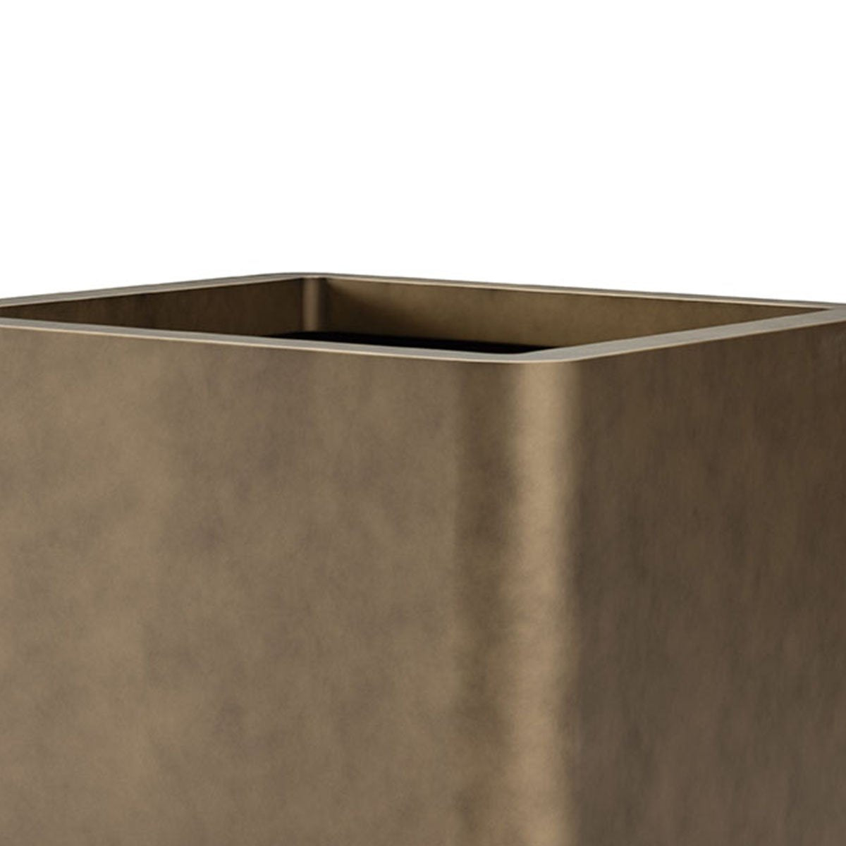 Maison Debrah Zivar brass metallic planter with matte black interior and base — view 7