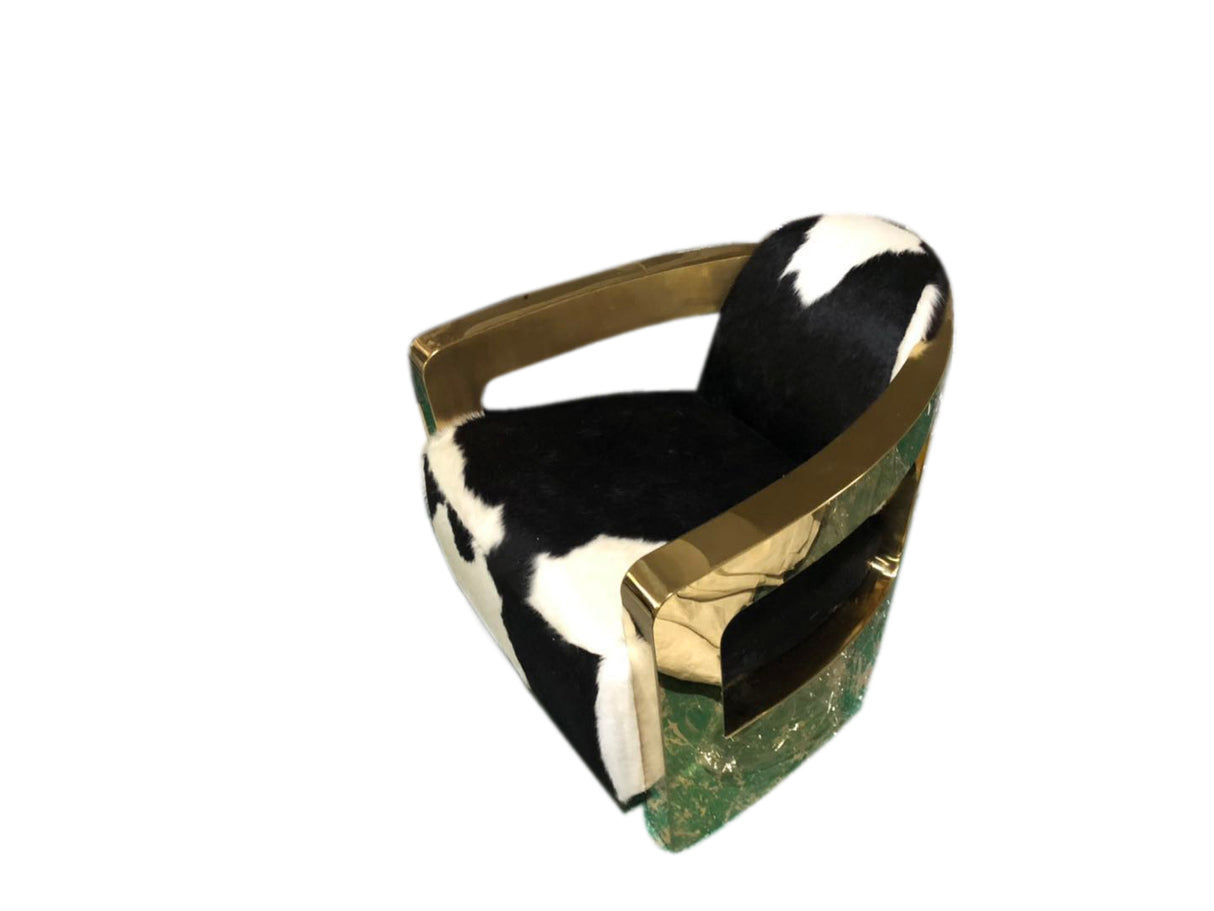 Ceva Gold Cowhide Armchair, Cocolea, , ,