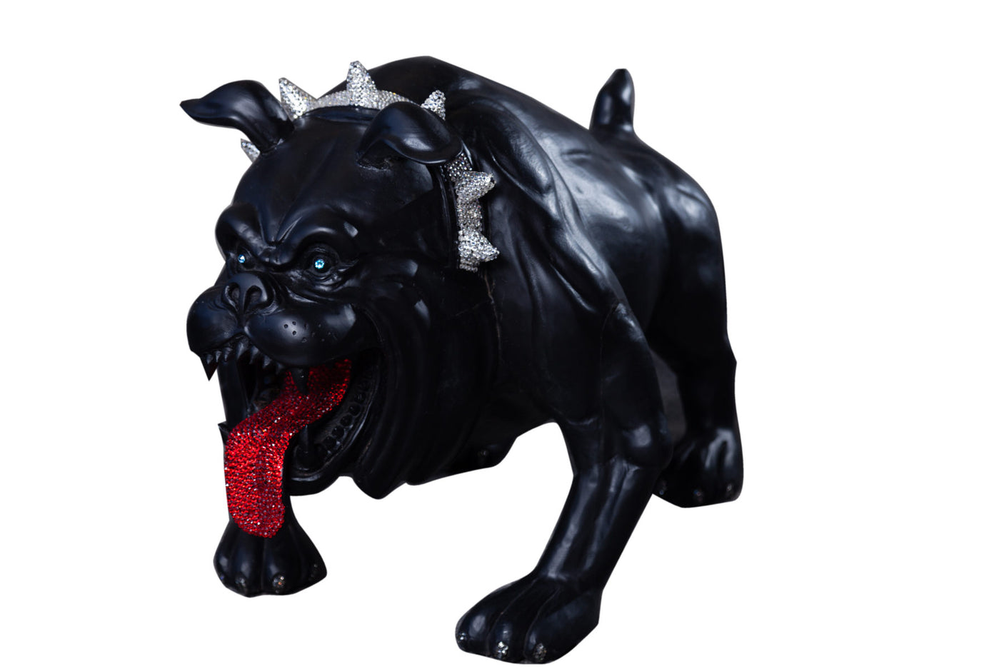 Butch the Bulldog Meh Wood and Swarovski Sculpture, Cocolea, , ,
