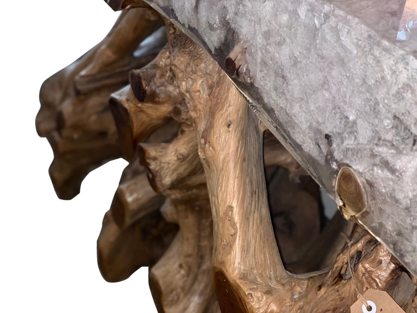 Natural Teak Root Wood Console Table with resin top, Cocolea, , ,