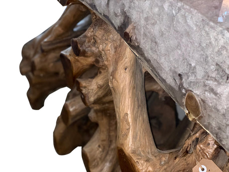 Natural Teak Root Wood Console Table with resin top, Cocolea, , ,