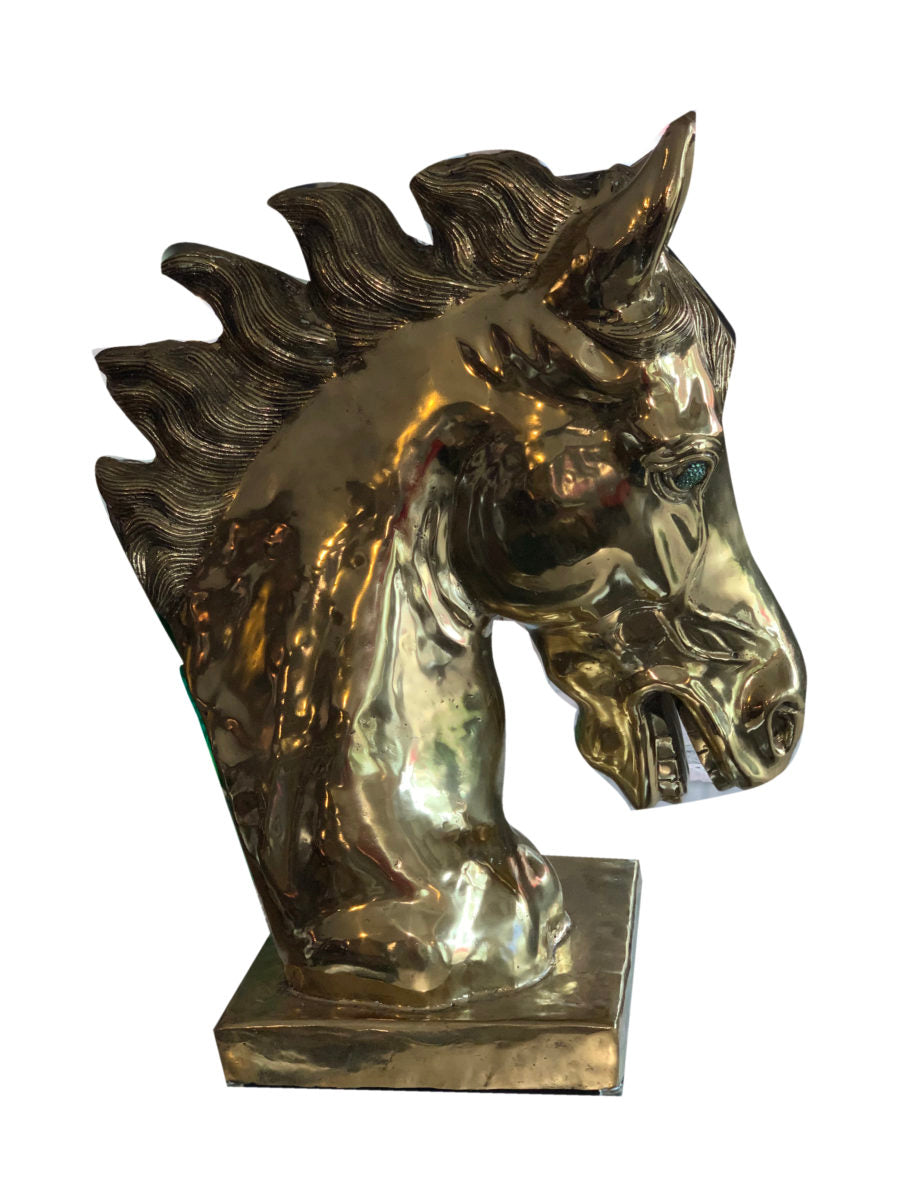 Brass and Crystal Horse Art Sculpture, Cocolea, , ,