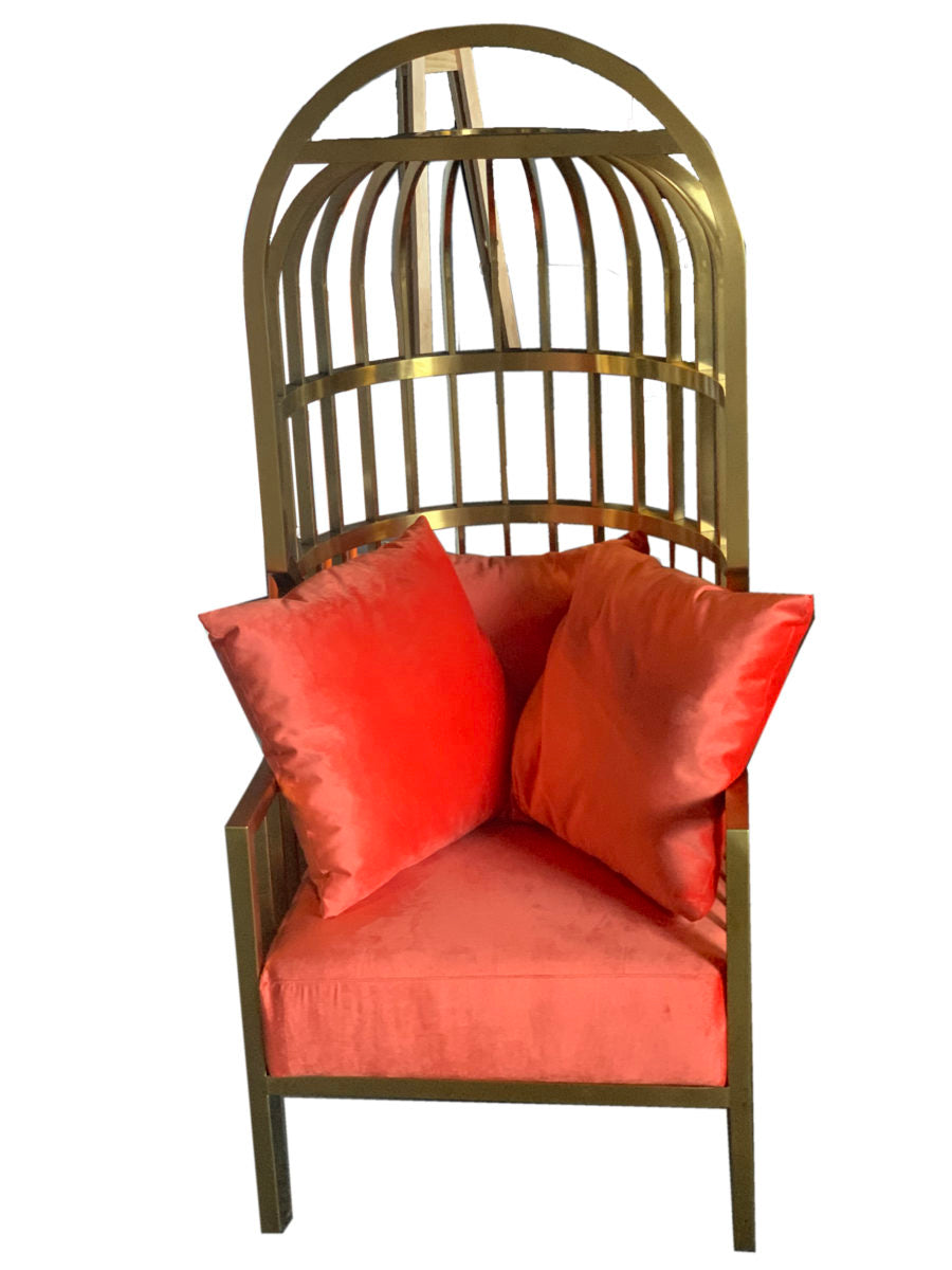 Louis Velvet and Gold Birdcage Chair, Cocolea, , ,