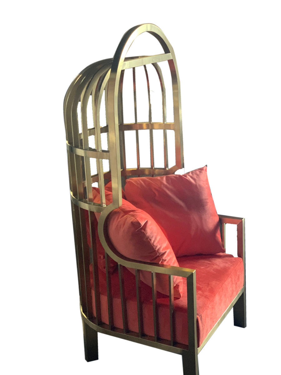 Louis Velvet and Gold Birdcage Chair, Cocolea, , ,