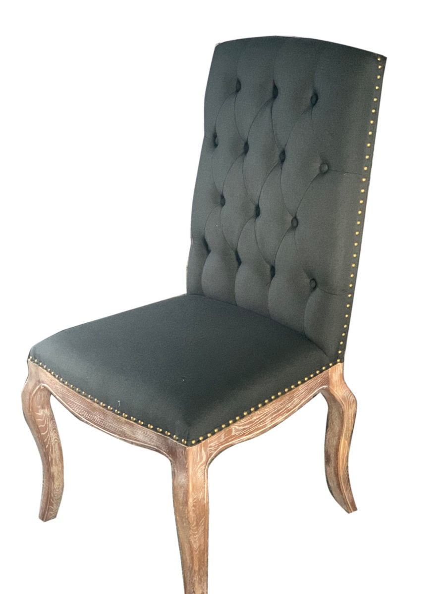Leon Provincial Linen and Wood Dining Chair - Customise, Cocolea, , ,