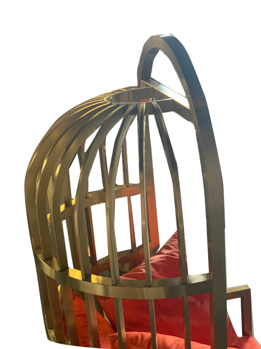 Louis Velvet and Gold Birdcage Chair, Cocolea, , ,