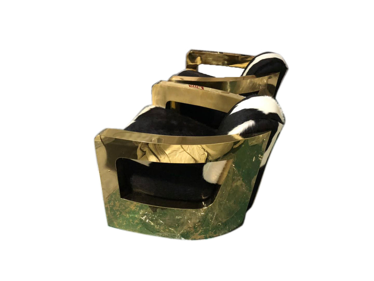 Ceva Gold Cowhide Armchair, Cocolea, , ,