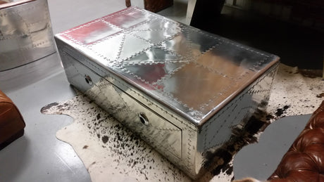 Aviator Spitfire Aluminium Trunk Coffee Table, Cocolea, , ,
