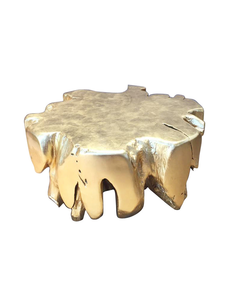 Aurum Gold Leaf Teak Coffee Table - Round, Cocolea, , ,