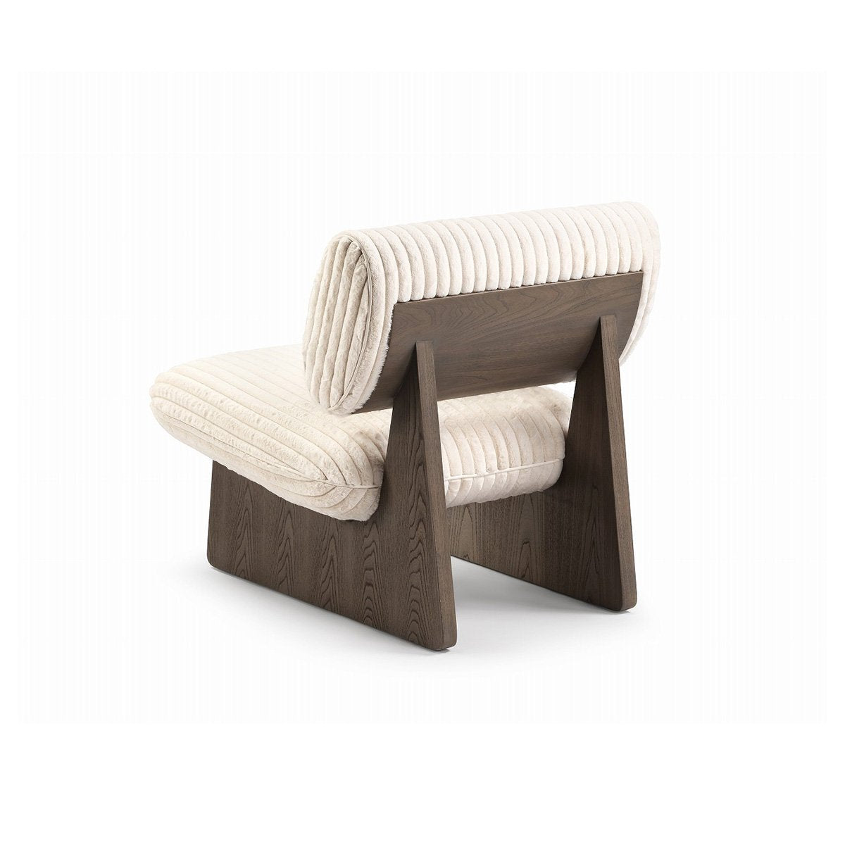 Maison Debrah Allegro armchair with light grey elm veneer base and textured fabric seat — view 2