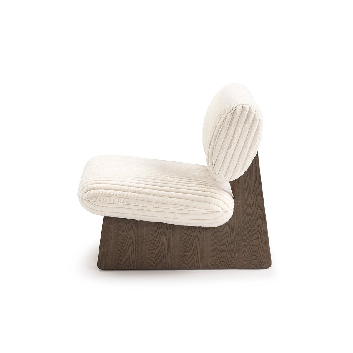 Maison Debrah Allegro armchair with light grey elm veneer base and textured fabric seat — view 3