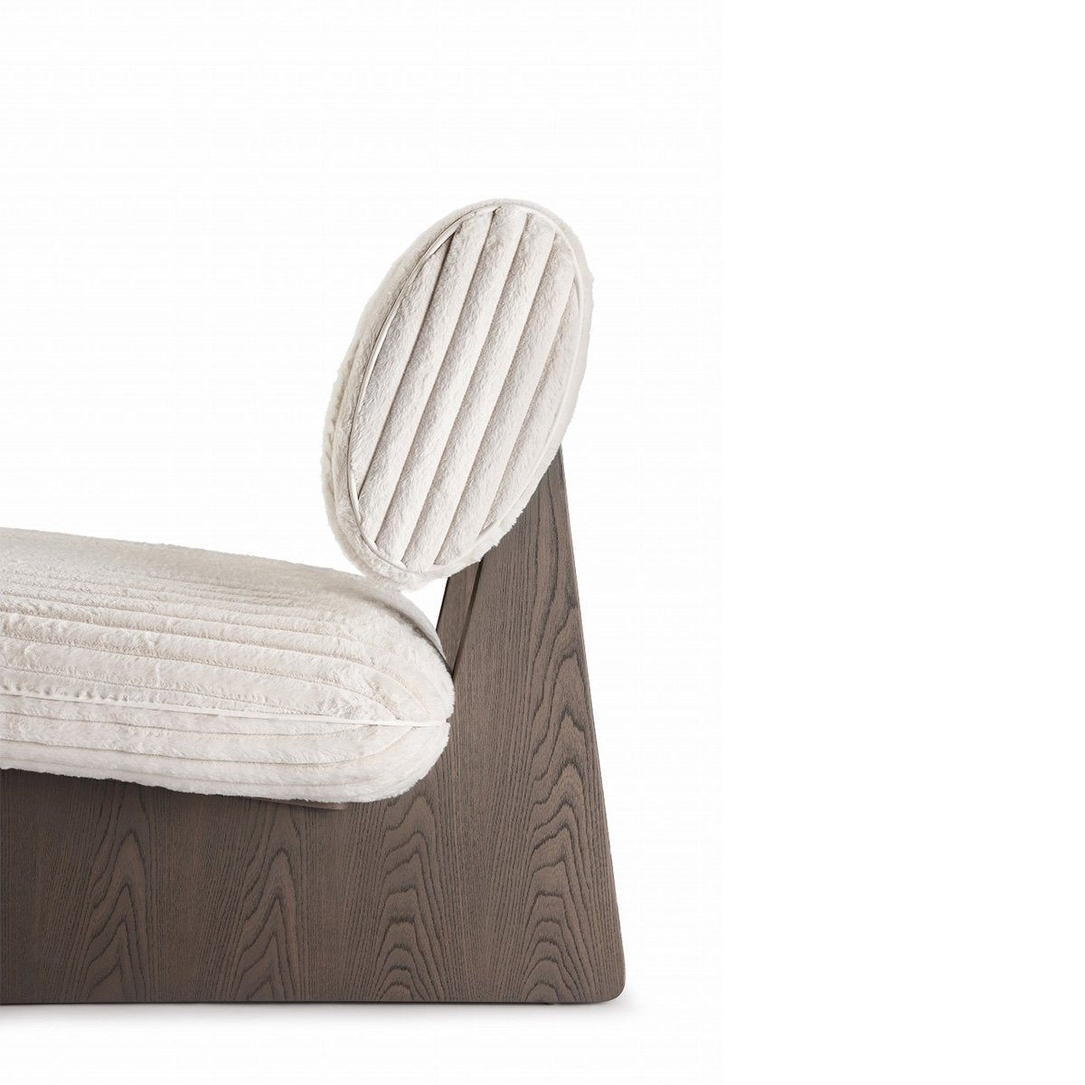 Maison Debrah Allegro armchair with light grey elm veneer base and textured fabric seat — view 4