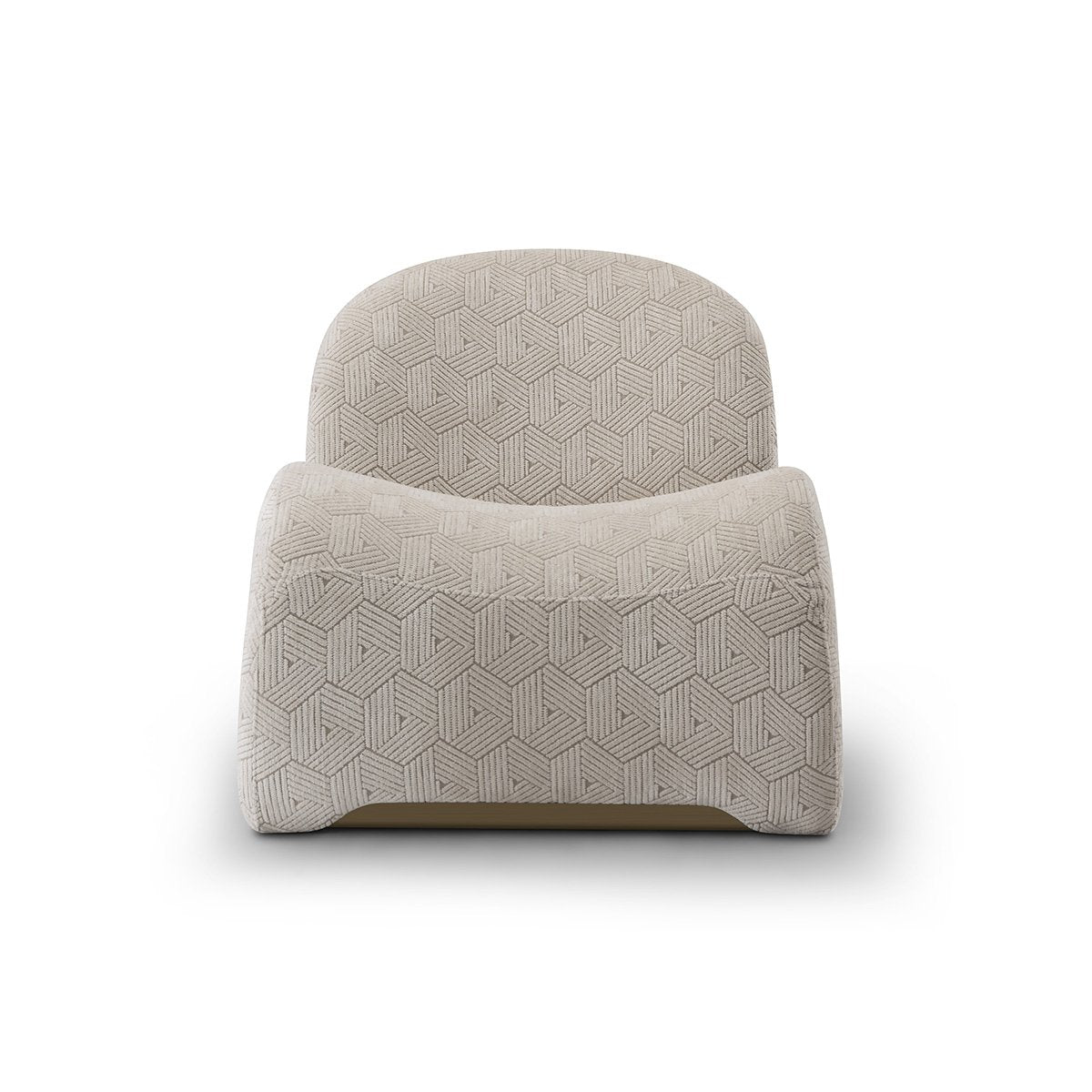 Maison Debrah Stagecraft upholstered armchair with lumbar cushion and brushed copper detail