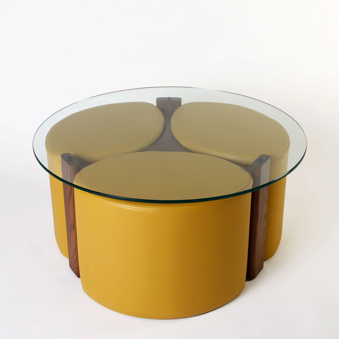 Rondo Pouffé Table Suite, Cocolea, Dark Ash, Mustard,