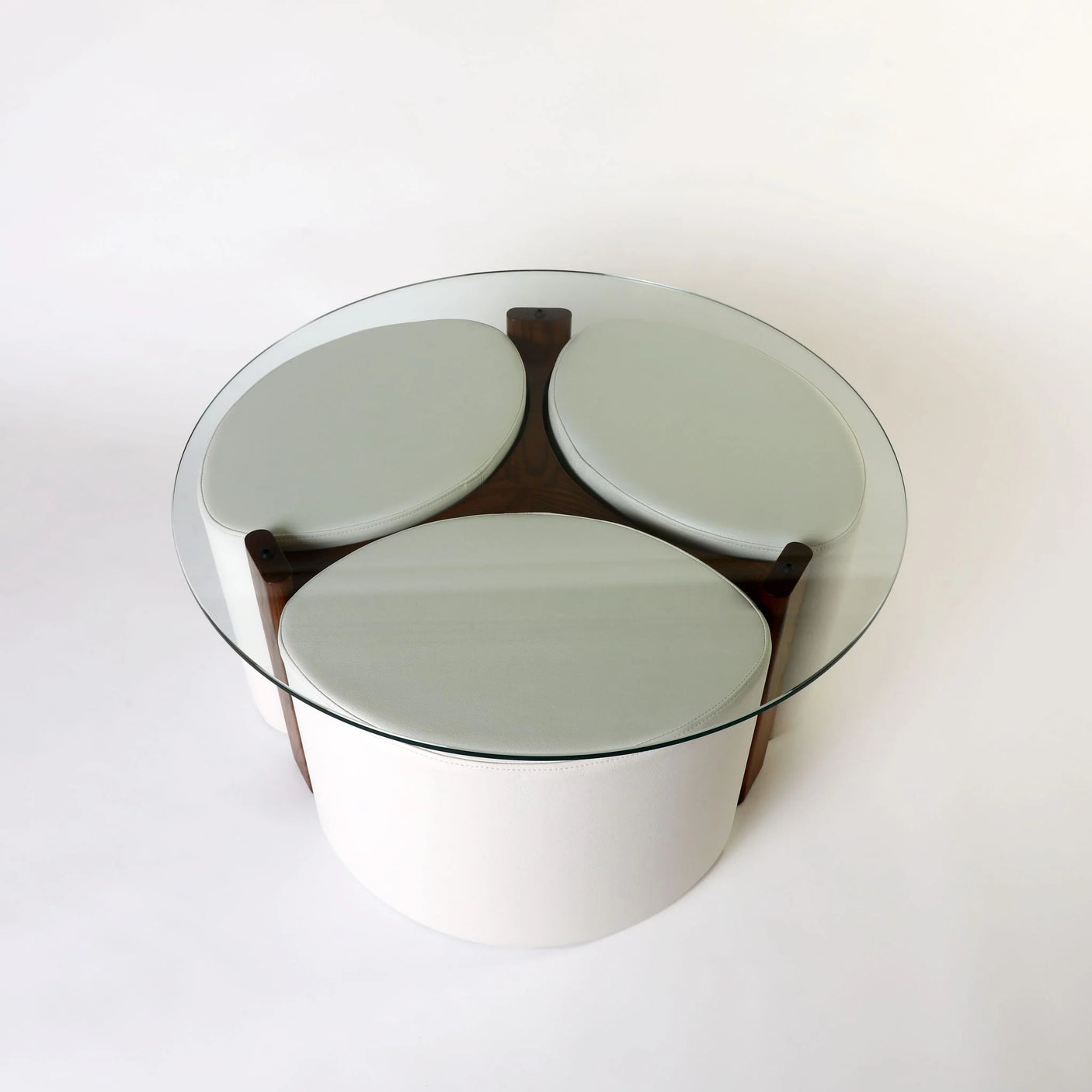 Rondo Pouffé Table Suite, Cocolea, Dark Ash, Polar-White,