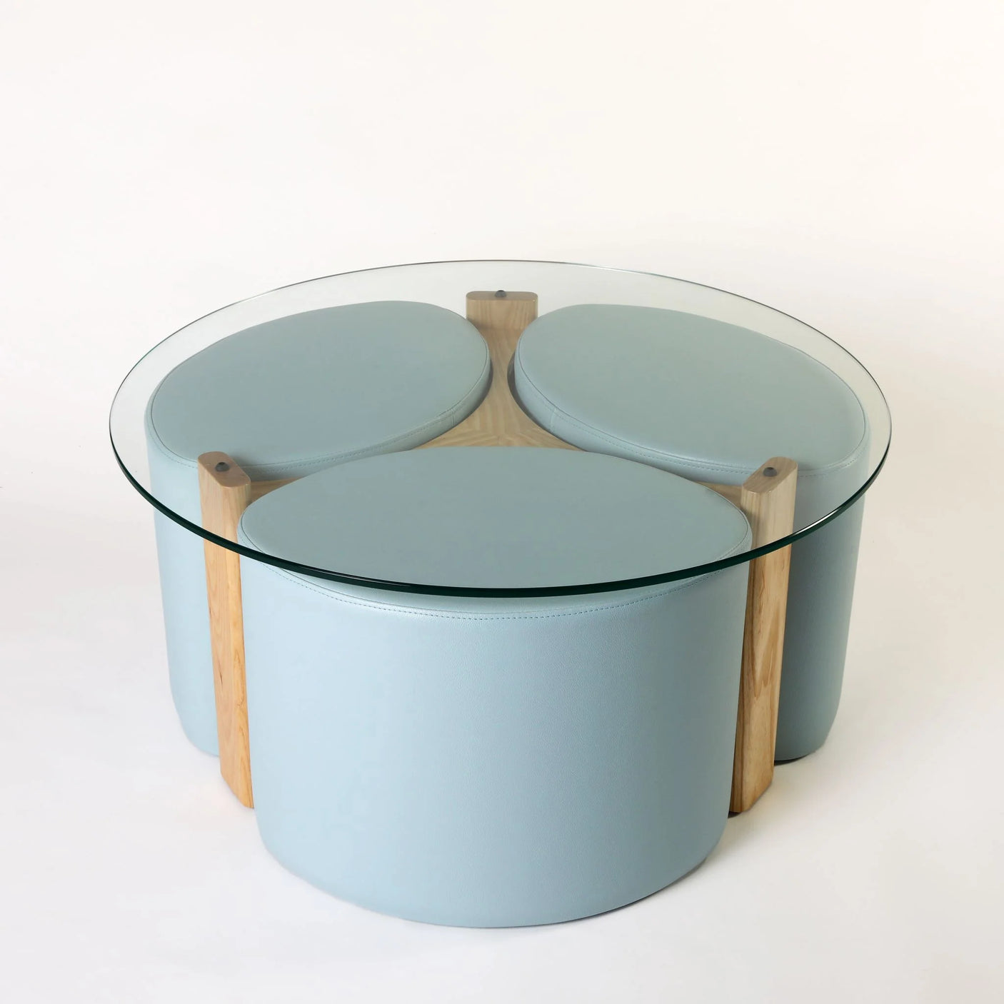 Rondo Pouffé Table Suite, Cocolea, Clear Ash, Glacier,