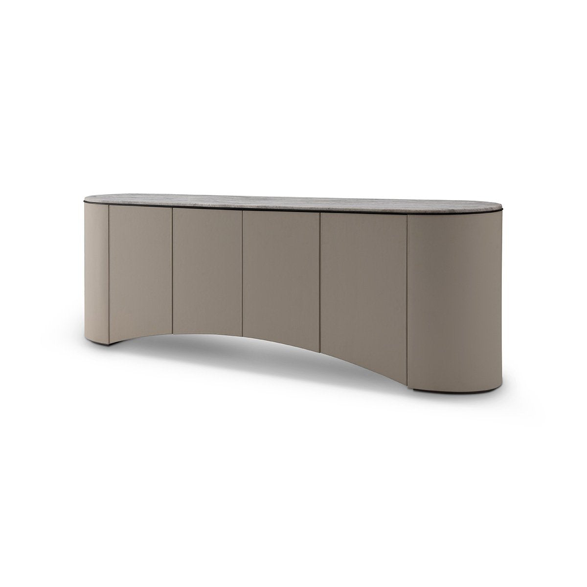 Brunello Travertine Sideboard with Textured Faux Leather Body, Maison Debrah, , ,