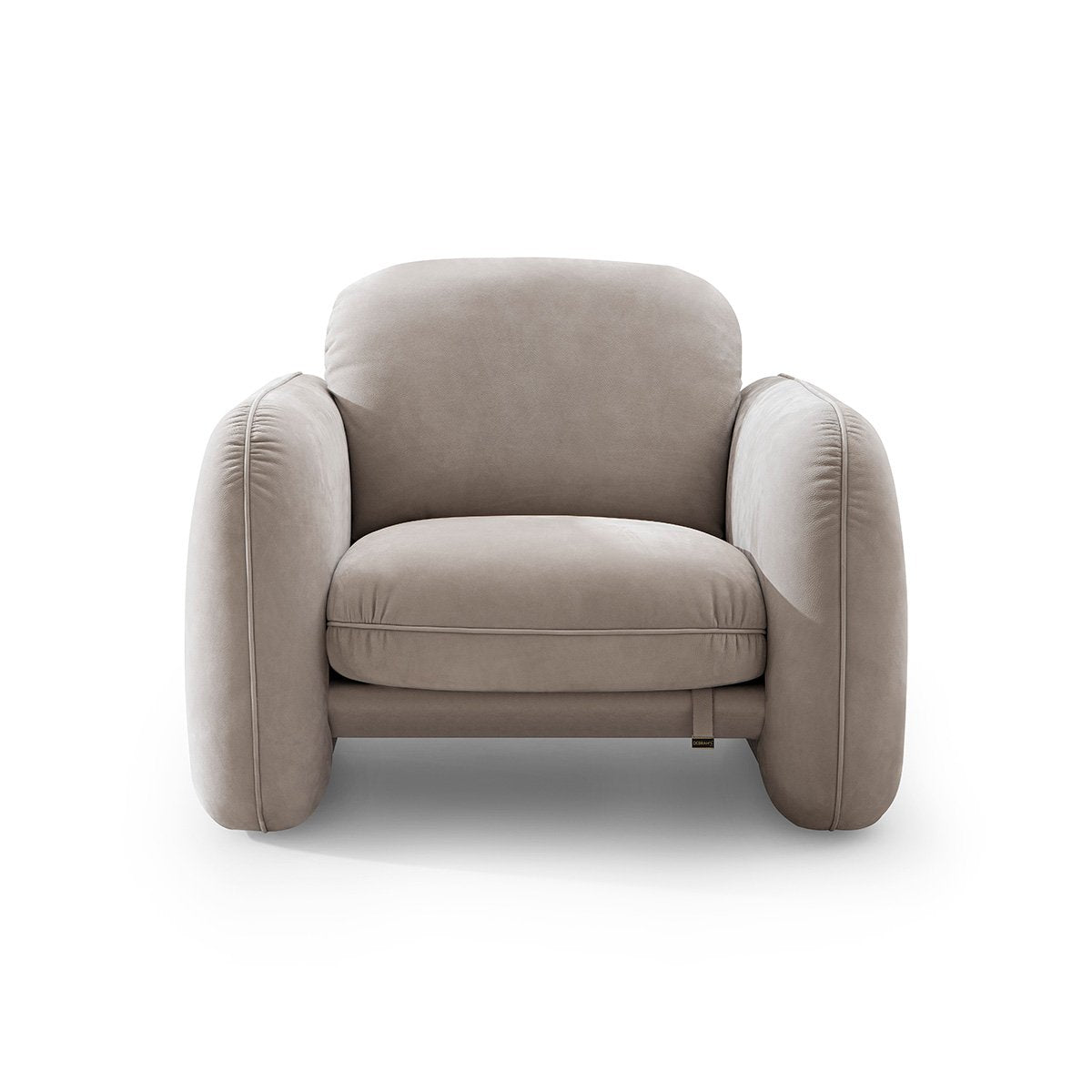 Maison Debrah Macbeth nubuck leather armchair with brushed brass stainless steel details