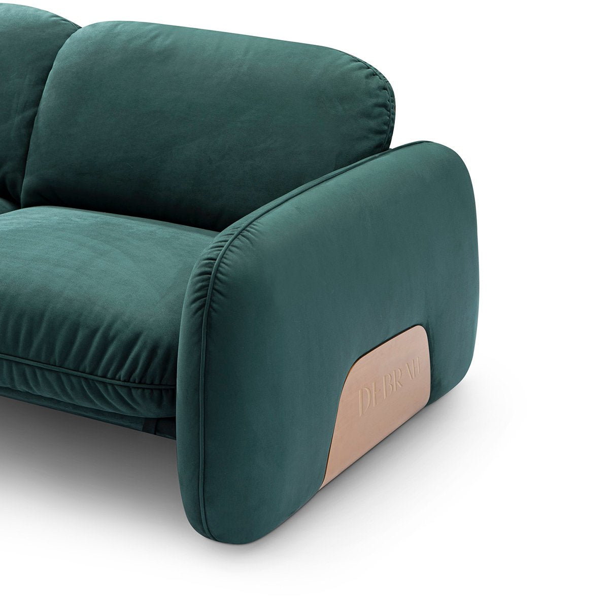 Maison Debrah Macbeth nubuck leather armchair with brushed brass stainless steel details — view 5