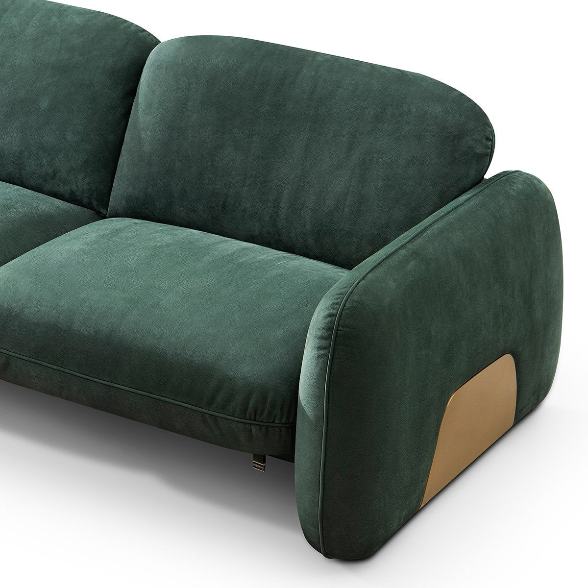 Maison Debrah Macbeth nubuck leather armchair with brushed brass stainless steel details — view 10