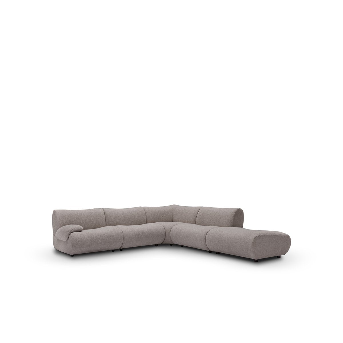 Morlen Curved Modular Sofa in Natural Woven Fabric with Gold Base, Maison Debrah, , ,