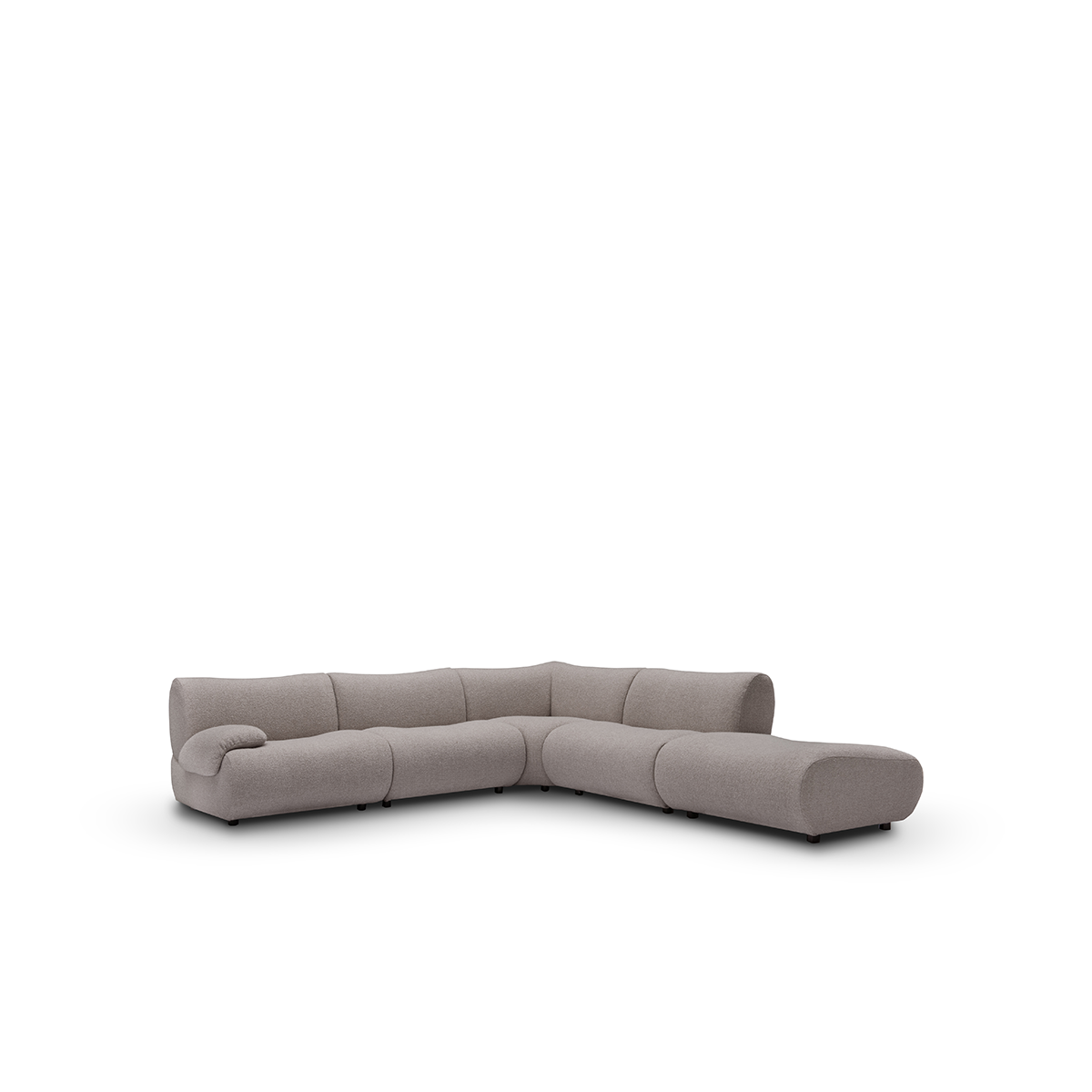 Morlen Curved Modular Sofa in Natural Woven Fabric with Gold Base, Maison Debrah, , ,