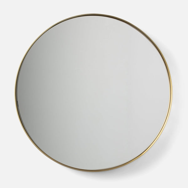 Leo Round Mirror in Brass, Schoolhouse, , ,