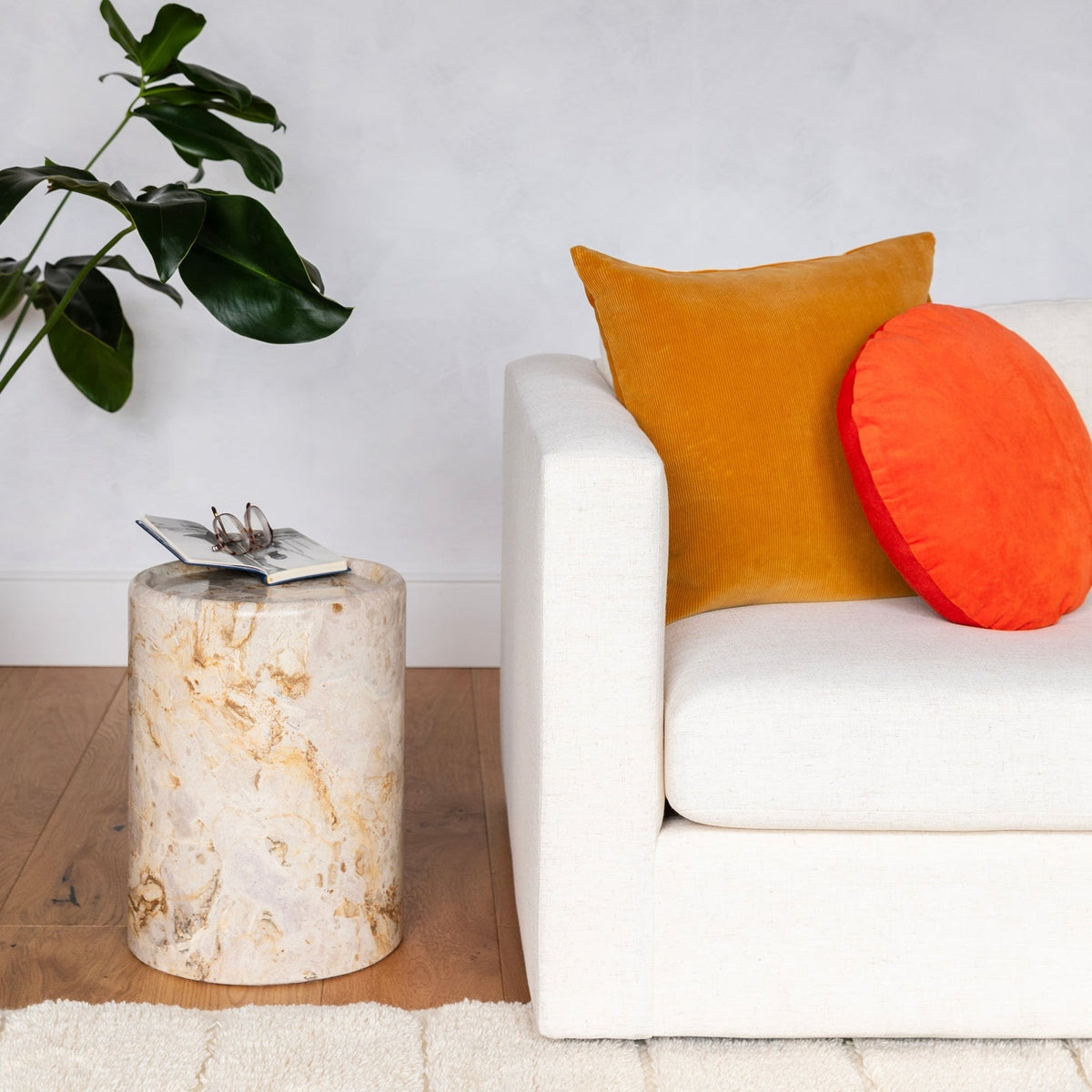 Cylinder Stone Side Table in Natural Stone – view 4