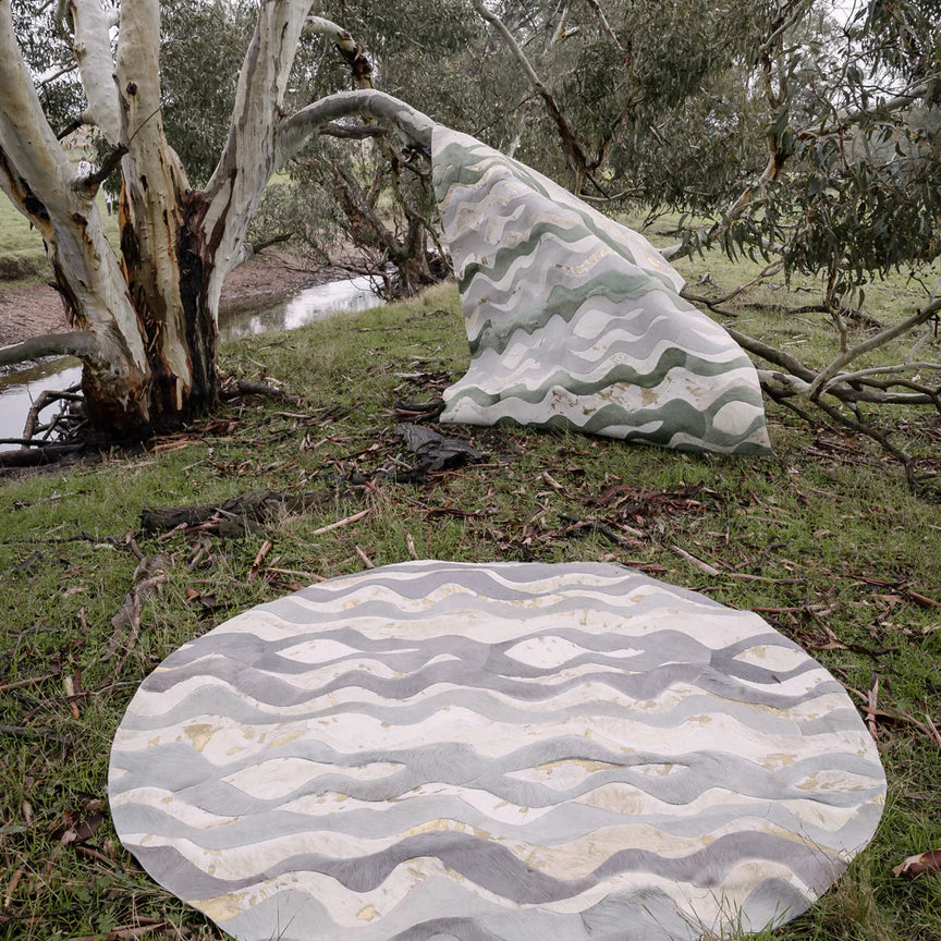 Susurro Round Rug - Grey, Cocolea, , ,