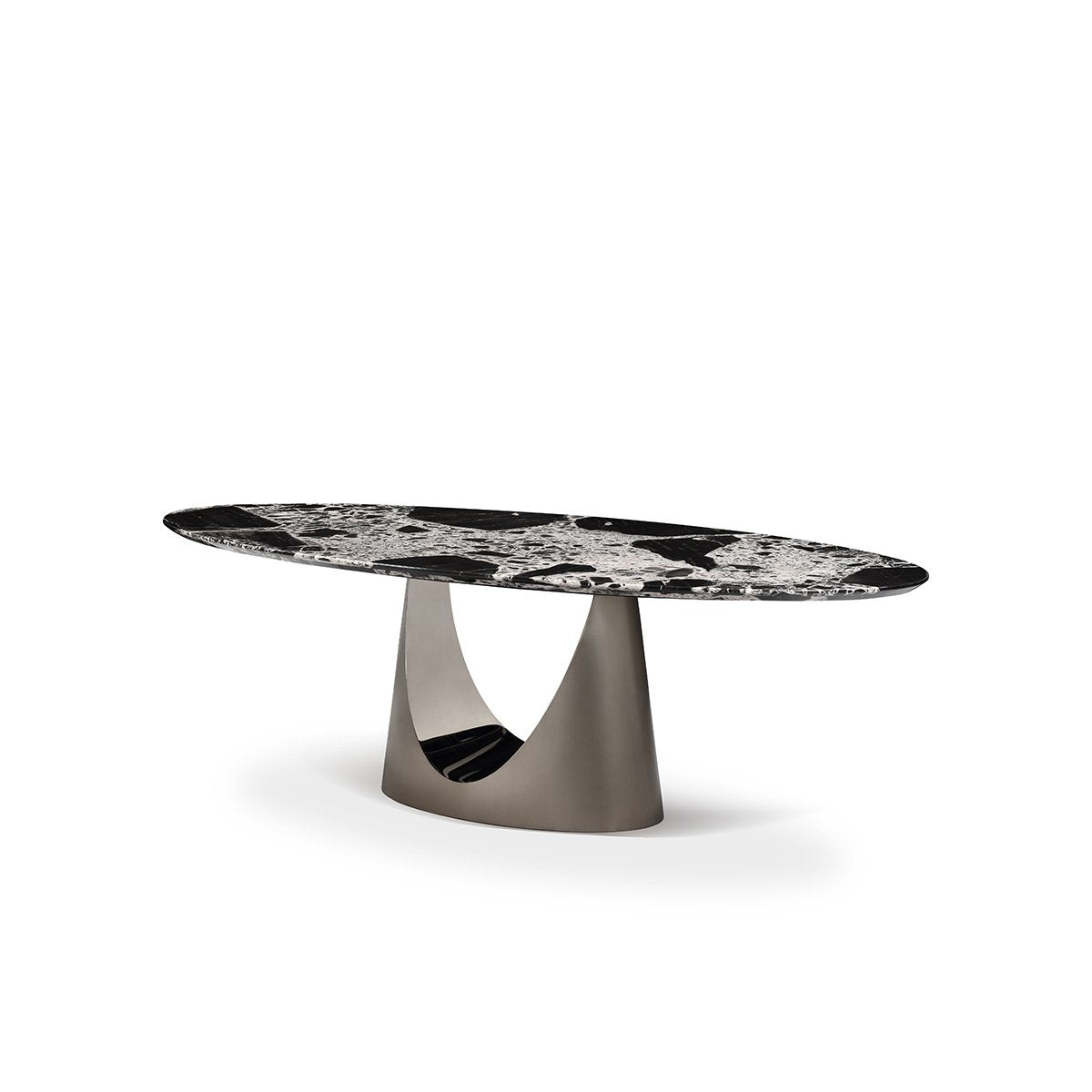 Démara Zebra-Grain Veneer Dining Table with Brushed Brass Base, Maison Debrah, , ,