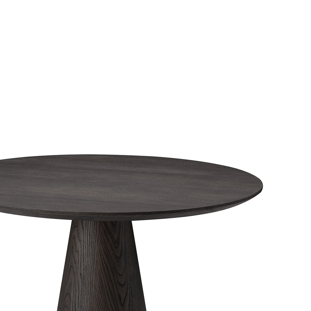 Maison Debrah Vallauris round dining table with dark grey elm top and black marble base — view 2