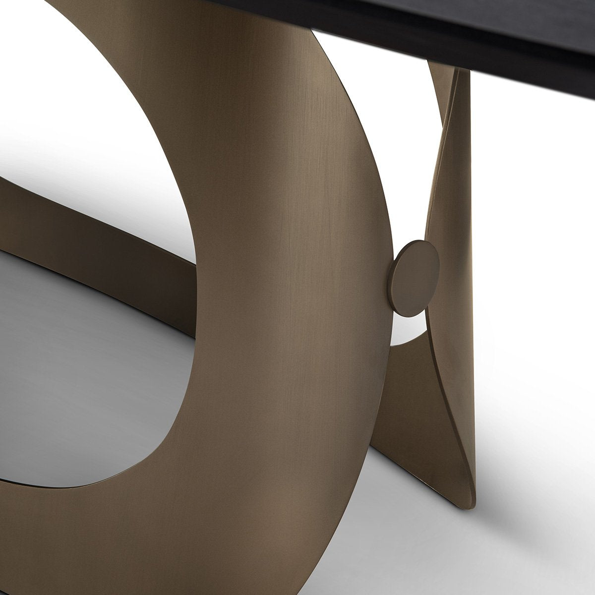 Chasson Rectangular Oak Dining Table with Brass-Tone Base, Maison Debrah, , ,