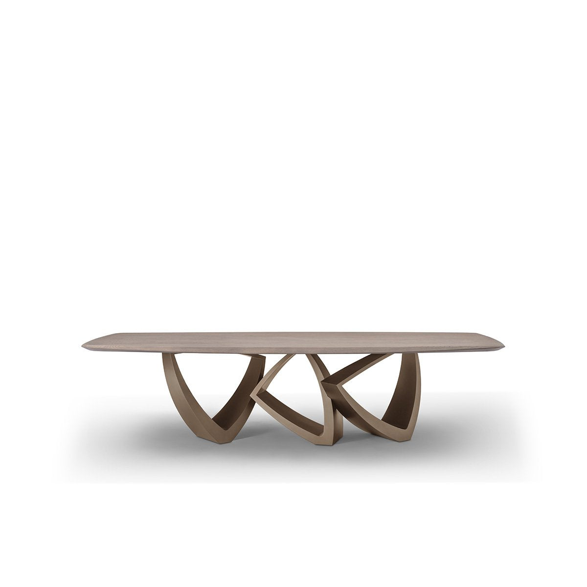 Orvella Long Light Grey Elm Dining Table with Brass Legs, Maison Debrah, , ,
