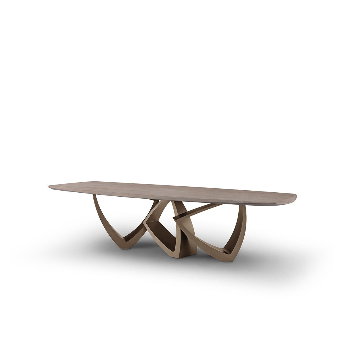 Orvella Long Light Grey Elm Dining Table with Brass Legs, Maison Debrah, , ,