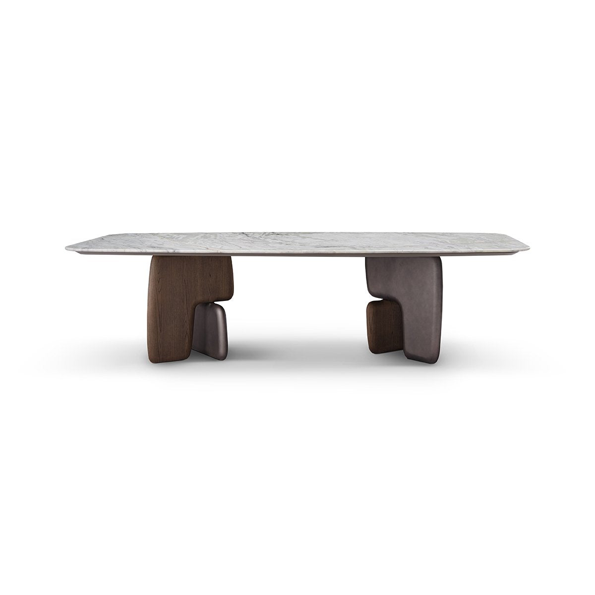 Clavène Fendi Snow White Marble Dining Table with Sculpted Base, Maison Debrah, , ,