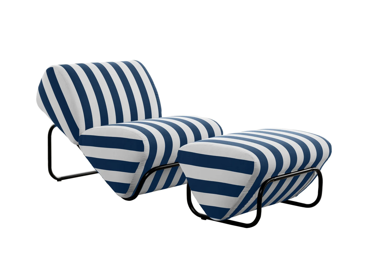 Outdoor Trend Module Lounge & Footstool Set, Cocolea, Powder Coat -Night Sky - Matt, Mallacoota - Marine,