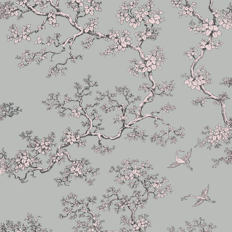 The Cranes wallpaper in Day Dream by Natty & Polly, full pattern view