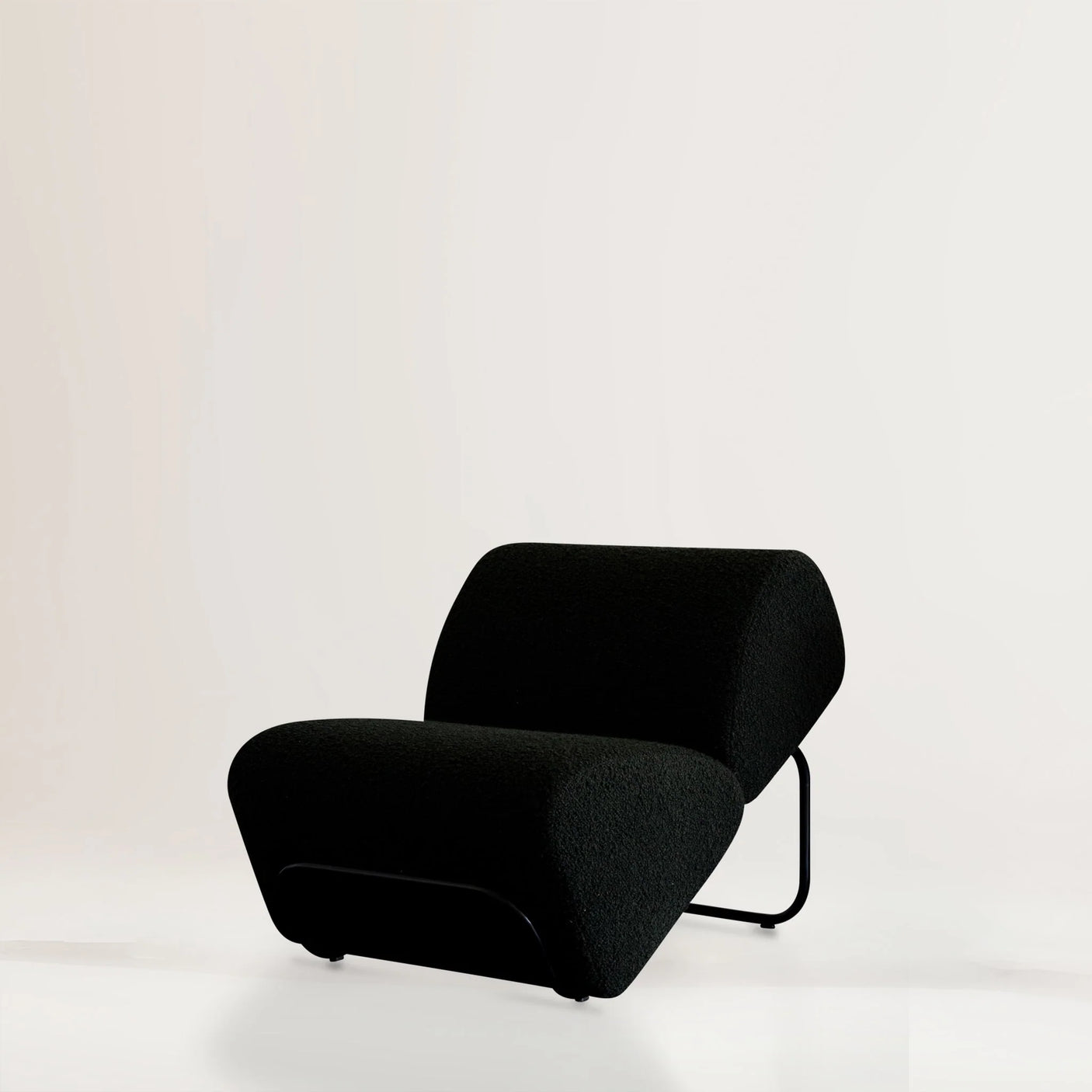 Trend Module Lounge with Bouclé, Cocolea, Powder Coat -Black Satin, Charcoal,