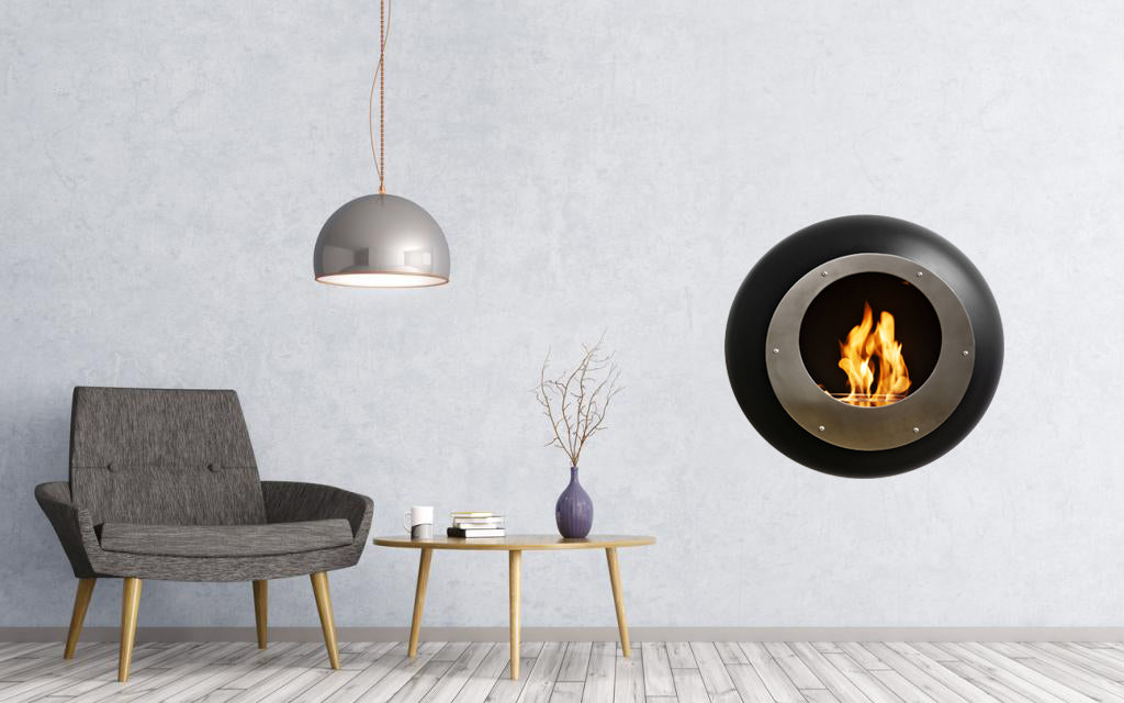 Cocoon Fires Vellum Wall-Mounted BLACK - Ethanol Fireplace, Cocolea, , ,