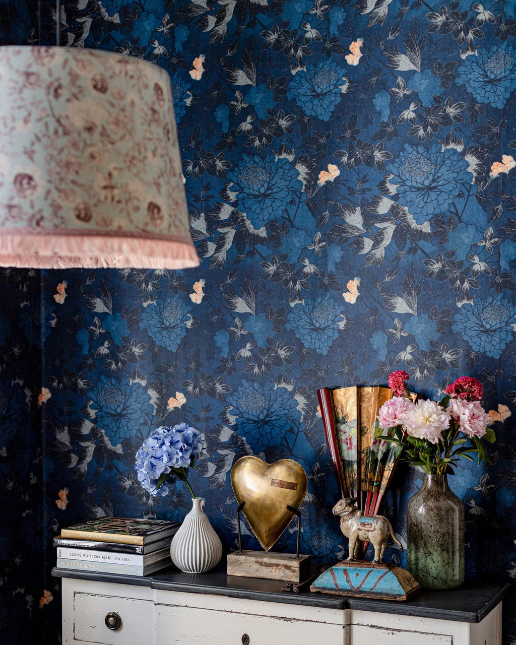 The Cantonese Garden Wallpaper in Blue, Cocolea Natty & Polly, , ,
