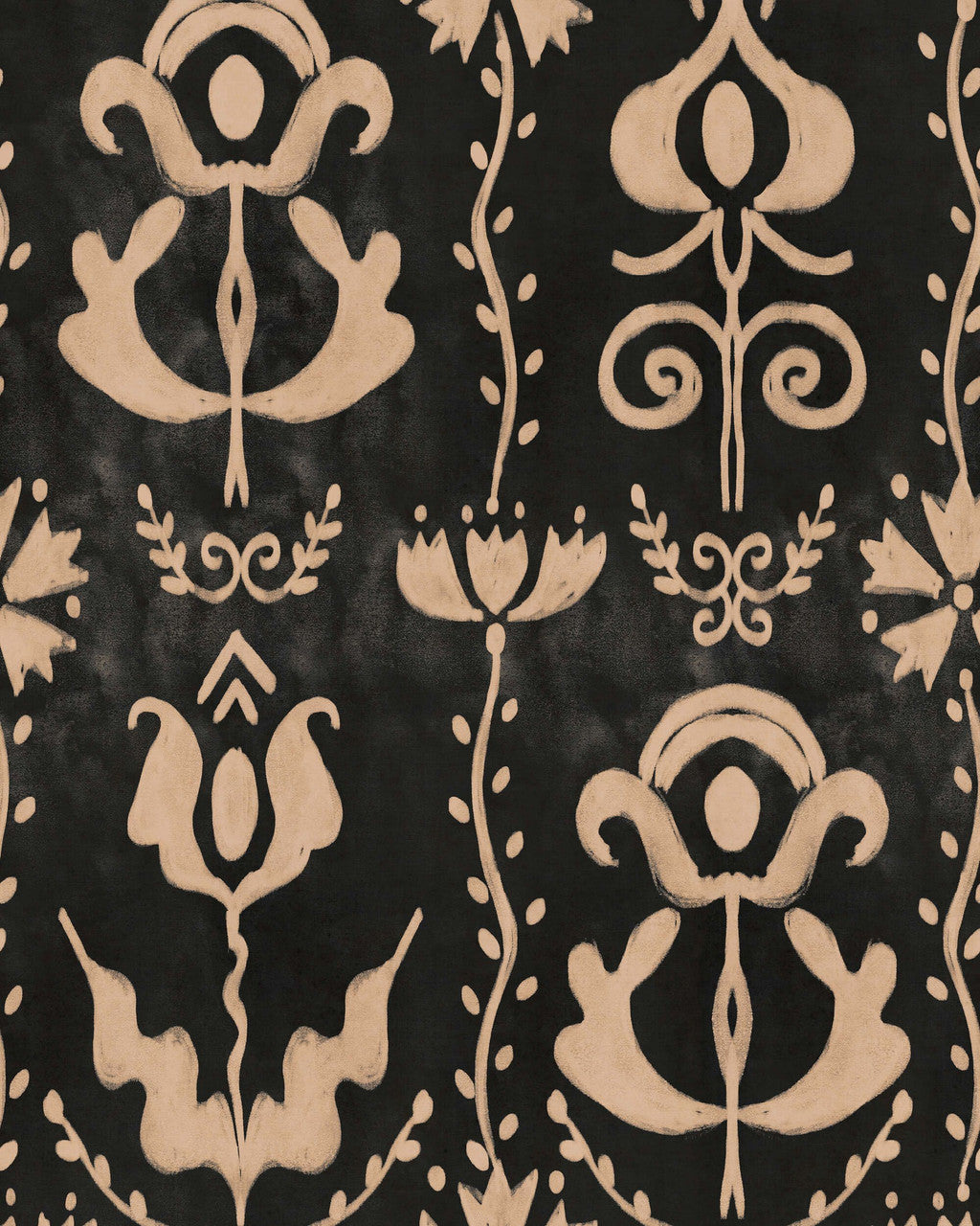 Grandma's Stencil Wallpaper, Cocolea Natty & Polly, Anthracite, Per roll (52 cm × 10 m),