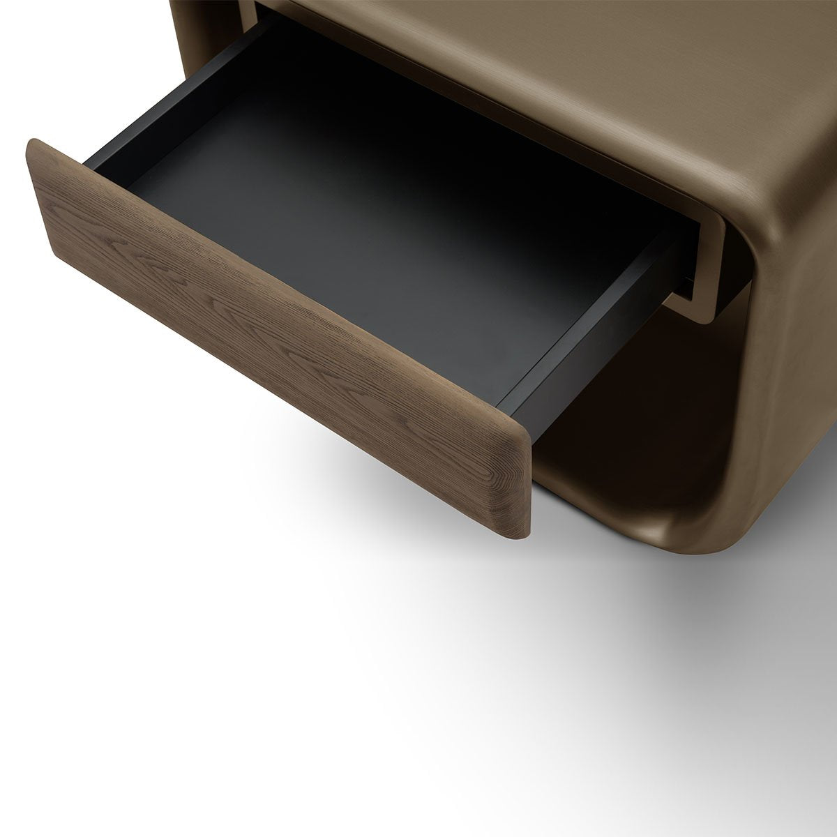Corix Brass Nightstand with Light Grey Elm Drawer, Maison Debrah, , ,