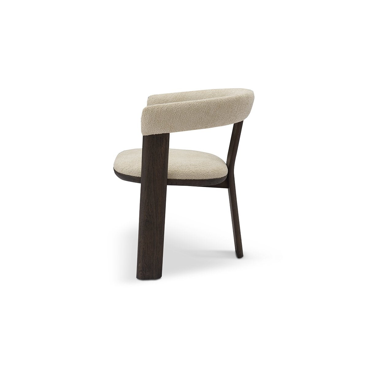 Eslor Barrel Back Dining Chair in Cream Fabric & Dark Elm, Maison Debrah, , ,