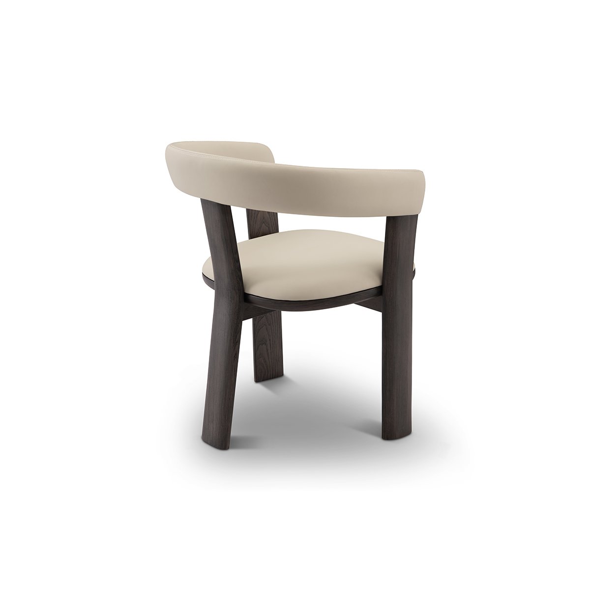 Eslor Barrel Back Dining Chair in Cream Fabric & Dark Elm, Maison Debrah, , ,